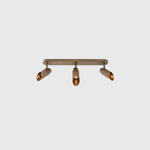 Antique Brass Spot Pro Triple Ceiling Light