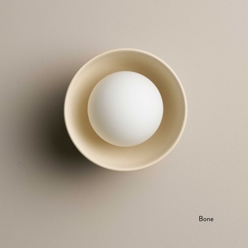 Bone Ceramic Wall Bowl Sconce Light