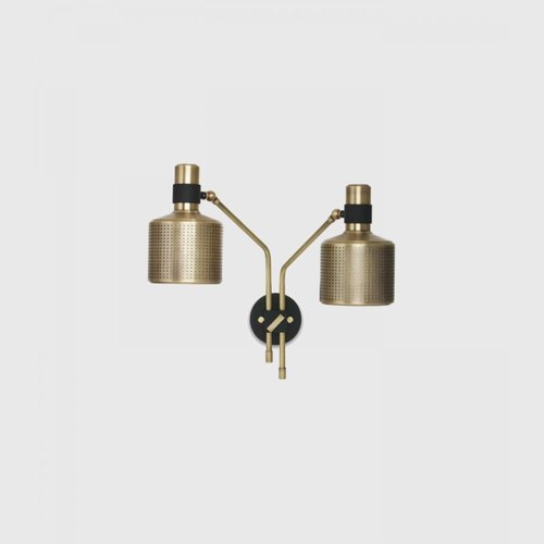 Black/Brass Riddle Wall Light Single