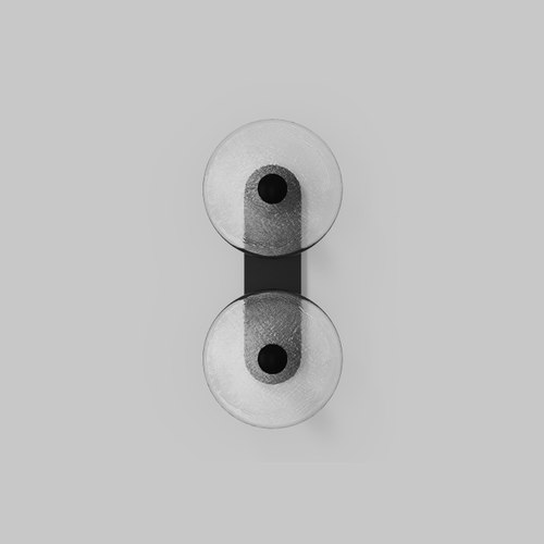 Matte Black Powdercoat Coral Duo - Wall Light