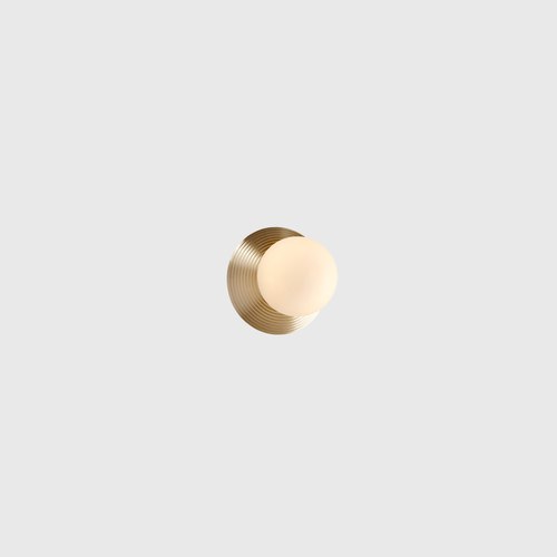 Ridged Satin Brass Orbit Brass Wall Light