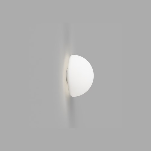 White Dome Mirror Wall Light